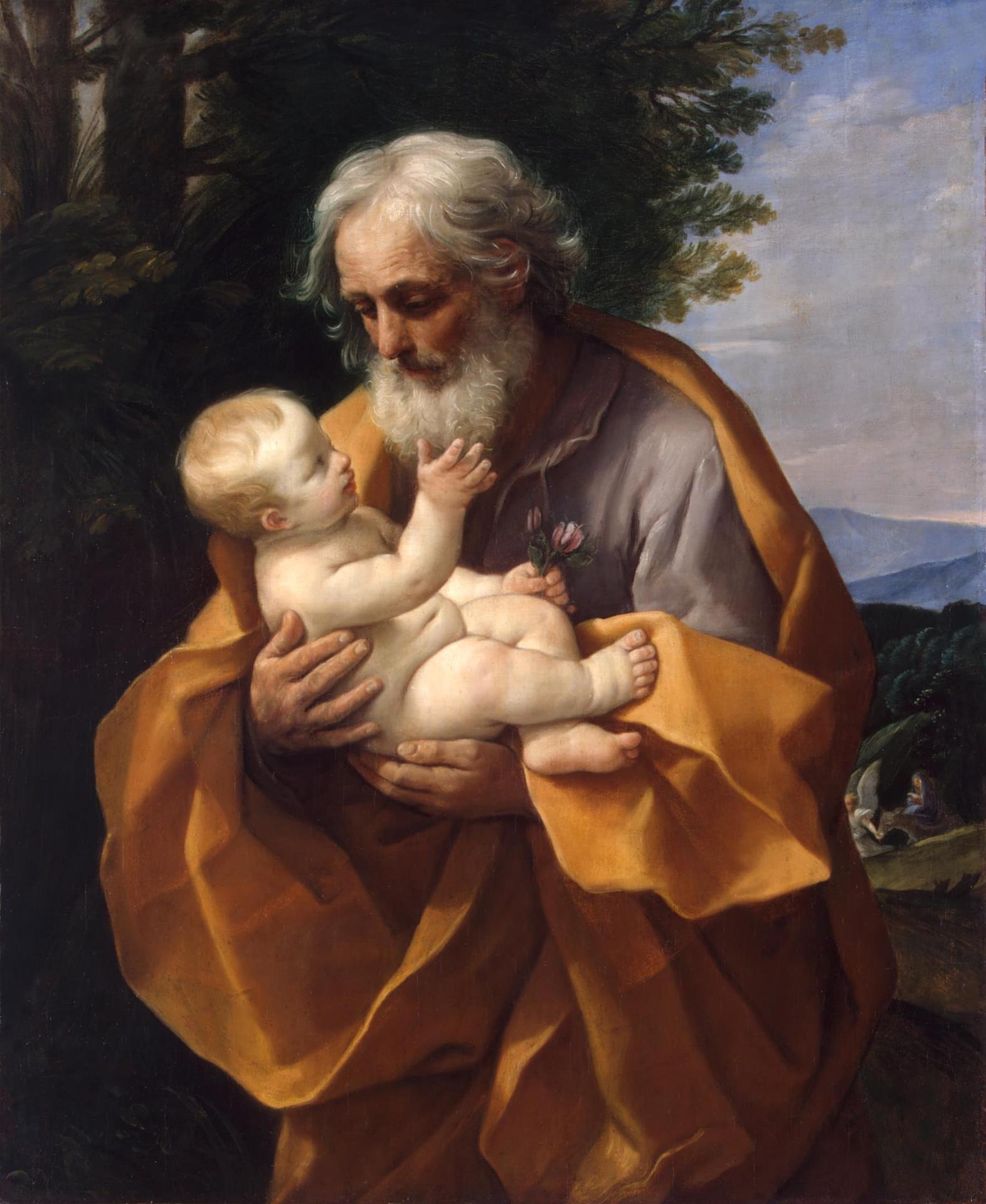 Гвидо Рени. "Святой Иосиф с Младенцем Христом на руках". Около 1635. Эрмитаж, Санкт-Петербург.